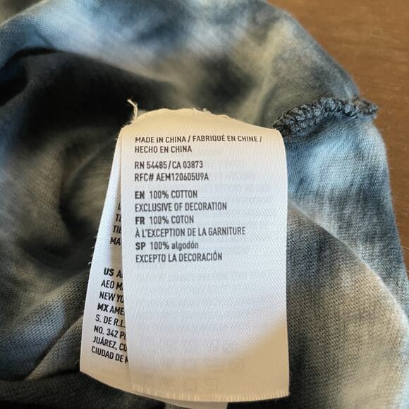 American Eagle Women's Med Short Sleeve Tie Dye Embroidered Cottage Boho Shirt - Picture 9 of 12